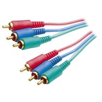 Cabo Video Componente 3Rca Gold 3 Metros Azul / Vermelho / Verde