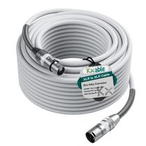 Cabo XLR ajustável 61 m 22AWG, conectores de liga de zinco brancos