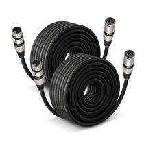 Cabo XLR EBXYA de 15 m, pacote com 2, balanceado DMX de 3 pinos macho para fêmea