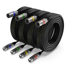Cabo XLR EBXYA Premium Balanced DMX de 15 pés, 4 pacotes de macho para fêmea