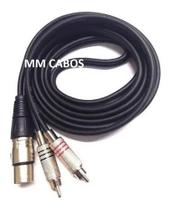 Cabo Xlr Femea 2 Rca Macho 20 Metros Cabo Xlr Femea 2 Rca Macho 20 Metros