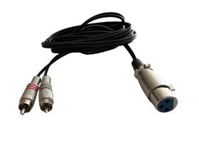 Cabo Xlr Fêmea X 2 Rcas Macho Metal 3 Metros