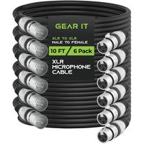 Cabo XLR Macho para Fêmea GearIt - 3 Pinos, 3m (Pacote com 6)