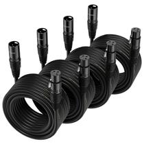 Cabo XLR NUOSIYA 7,6 m, 4 pacotes, cabo balanceado para microfone Cabo XLR NUOSIYA 7,6 m, 4 pacotes, cabo balanceado para microfone