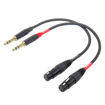 Cabo XLR para 1/4 TRS 6,35 mm de canal duplo XLR fêmea de 3 pinos