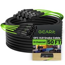 Cabo XLR Snake GearIt de 8 canais e áudio profissional de 15 m