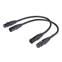 Cabo XLR Suanqi Balanced DMX de 3 pinos macho para fêmea, 30 cm, pacote com 2 Cabo XLR Suanqi Balanced DMX de 3 pinos macho para fêmea, 30 cm, pacote com 2