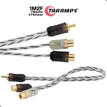 Cabo Y 1M2F 1 Macho 2 Fêmeas RCA Som Automotivo Injetado Flexível Transparente Taramps