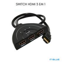 Cabo Y Divisor Switch 3 Entradas Hdmi Conversor 3x1 Duplicador Tv Notebook Video Game