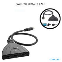Cabo Y Divisor Switch 3 Entradas Hdmi Conversor 3x1 Duplicador Tv Notebook Video Game Cabo Y Divisor Switch 3 Entradas Hdmi Conversor 3x1 Duplicador Tv Notebook Video Game