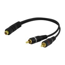 Cabo Y Rca 1 Fêmea 2 Rca Macho 25cm Módulo Automotivo