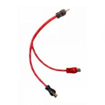 Cabo Y Rca 2 Femeas 1 Macho Injetado Cristal Matte Vermelho