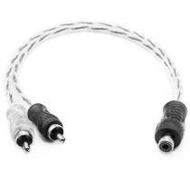 Cabo Y RCA Blindado 1 Femea 2 Machos Injetado Preto 4mm