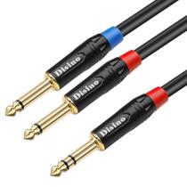 Cabo Y Splitter Estéreo Disino 1/4" TRS - 1 Macho para 2 Monos 1/4" (6.35mm) - 1 Metro