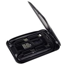 Cabo Yinow USB tipo C para C para carregamento com 3 adaptadores pretos Cabo Yinow USB tipo C para C para carregamento com 3 adaptadores pretos