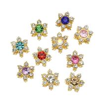 Cabochão De Cristal De Flor De 13mm Com Strass, 50 Peças, Base Plana Para Confecção De Joias, Cabochão De Cristal De Flor De 13mm Com Strass, 50 Peças, Base Plana Para Confecção De Joias,