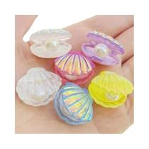 Cabochões De Resina Com Conchas De Pérola Coloridas Kawaii, 10 Peças, Fundo Plano Para Scrapbooking,