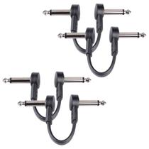 Cabos de conexão de guitarra GOGHOST 10 cm, pacote com 4, 1/4 TS, ângulo reto