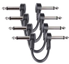 Cabos de conexão de guitarra GOGHOST 15cm, pacote com 4, 1/4 TS, ângulo reto