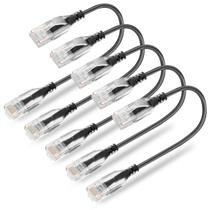 Cabos de conexão Ethernet Qiuean Cat6a 30 cm (pacote com 10) pretos