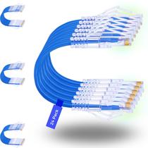 Cabos de conexão Ethernet Rapink Cat6a 0,15 m, pacote com 24 unidades, azul 10G Cabos de conexão Ethernet Rapink Cat6a 0,15 m, pacote com 24 unidades, azul 10G