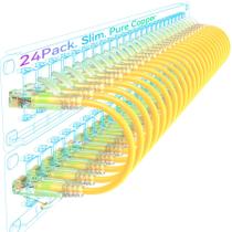 Cabos de conexão Ethernet Sokqovt Cat6a Slim, 1 pé, 10G, pacote com 24 Cabos de conexão Ethernet Sokqovt Cat6a Slim, 1 pé, 10G, pacote com 24