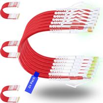 Cabos de conexão Rapink Cat6/Cat6a 2,1 m (pacote com 24) Slim Red Cabos de conexão Rapink Cat6/Cat6a 2,1 m (pacote com 24) Slim Red