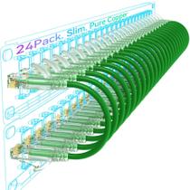 Cabos de conexão Sokqovt Cat6a Slim 30 cm 10G 550 MHz 28AWG 24Pk Cabos de conexão Sokqovt Cat6a Slim 30 cm 10G 550 MHz 28AWG 24Pk