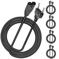Cabos De Força Bipolar Fonte Bivolt Tipo 8 Para TV Kit Com 5