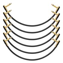 Cabos de instrumento Donner Guitar Patch, 30 cm, ângulo reto, pacote com 6