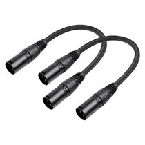 Cabos de microfone SZLliyxs, pacote com 2, 3 pinos, XLR, macho para macho, 30 cm