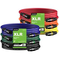 Cabos de microfone XLR Aokeo 0,9 m, pacote com 6 unidades, macho para fêmea Cabos de microfone XLR Aokeo 0,9 m, pacote com 6 unidades, macho para fêmea