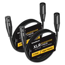 Cabos de microfone XLR InnoGear 0,9 m, pacote com 2 unidades, macho para fêmea Cabos de microfone XLR InnoGear 0,9 m, pacote com 2 unidades, macho para fêmea