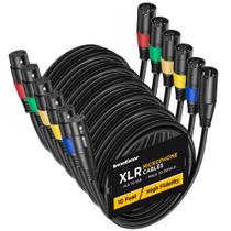 Cabos de microfone XLR InnoGear, 3 pinos balanceados, 3 m, pacote com 6