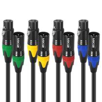 Cabos de microfone XLR MIKIZ XLR de 3 pinos macho para fêmea, pacote com 3 m e 4