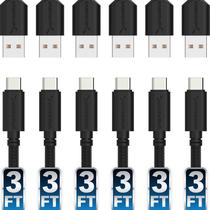 Cabos de sincronização e carregamento USB C para USB A 2.0, pacote com 6 pés, SABRENT Cabos de sincronização e carregamento USB C para USB A 2.0, pacote com 6 pés, SABRENT