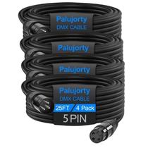 Cabos DMX Palujorty, 5 pinos e 7,6 m, pacote com 4 condutores