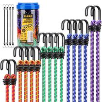 Cabos elásticos ELEAD Heavy Duty Outdoor com frasco de armazenamento de 20 unidades