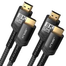 Cabos HDMI JSAUX 2.1 6FT 48Gbps, 8K e 4K, pacote com 2 unidades