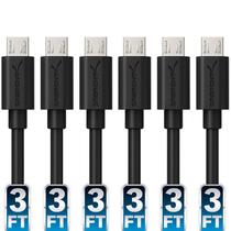 Cabos micro USB SABRENT 3 pés 22AWG USB 2.0 A macho para Micro B