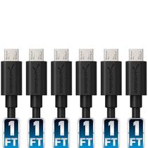 Cabos micro USB SABRENT de 1 pé (30 cm), pacote com 6 cabos de alta velocidade 2.0