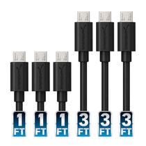 Cabos micro USB SABRENT, pacote com 6, 22AWG, USB 2.0 de alta velocidade