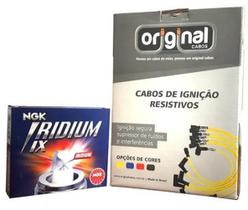Cabos Vela 8mm + Jogo Velas Iridium Onix 1.4 Flex 12 A 15 - Qp