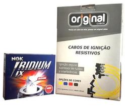 Cabos Vela 8Mm + Velas Ngk Iridium Siena 1.3 8V Flex 04/.. - Qp