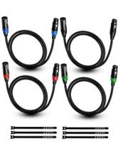 Cabos XLR AQOOL, pacote com 4 pés, cabo de microfone macho para fêmea
