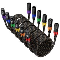 Cabos XLR BEZOKABEL de 3 pinos macho para fêmea, 3 m, 6 pacotes de nylon Cabos XLR BEZOKABEL de 3 pinos macho para fêmea, 3 m, 6 pacotes de nylon