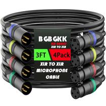 Cabos XLR BGBGKK, pacote com 4 pés, cabo de microfone profissional