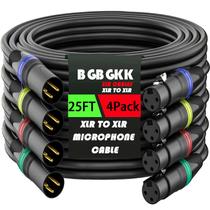Cabos XLR BGBGKK, pacote com 4 pés, macho para fêmea, banhados a ouro Cabos XLR BGBGKK, pacote com 4 pés, macho para fêmea, banhados a ouro