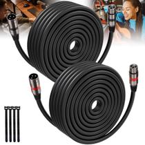 Cabos XLR Bietrun 30m, 2 pacotes, microfone balanceado para serviços pesados