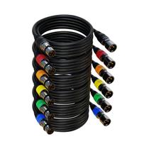 Cabos XLR Cabo de microfone AuxLink XLR de 7,6 m, pacote com 6 unidades, banhado a ouro